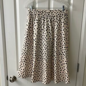 Kate Spade Black and Cream Polka Dot A-Line Skirt
